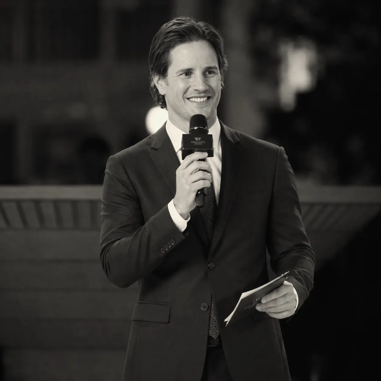 Black and white portrait of Ross Wallman